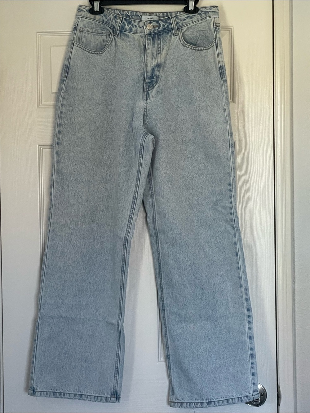 Forever 21 Light Blue Wide Leg High-Rise Jeans